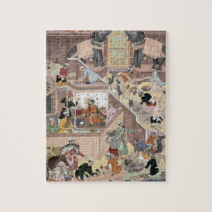 Emperor Akbar (r.1556-1605) inspecting the buildin Jigsaw Puzzle
