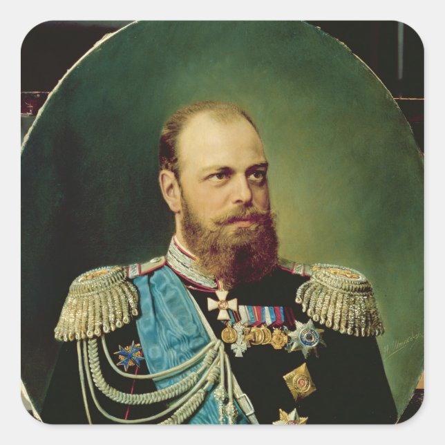 Emperor Alexander III Square Sticker (Front)