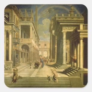 Emperor Augustus and the Sibyl, 1535 Square Sticker