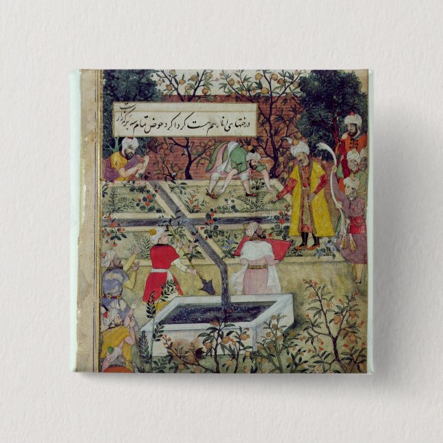 Emperor Babur 15 Cm Square Badge (Front)