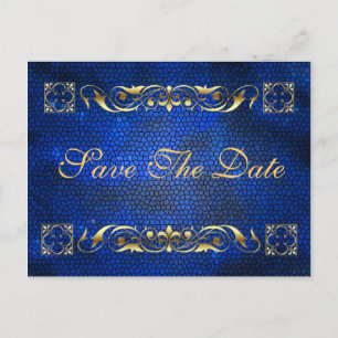Emperor Blue Save The Date Postcard