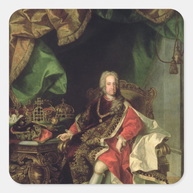 Emperor Charles VI , c.1730, Square Sticker (Front)