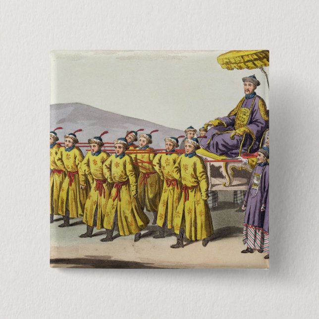Emperor Ch'ien Lung carried in Triumph, plate 18 f 15 Cm Square Badge (Front)