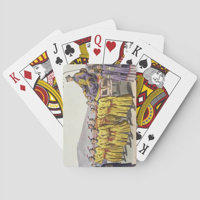 Emperor Ch'ien Lung carried in Triumph, plate 18 f Playing Cards (Back)