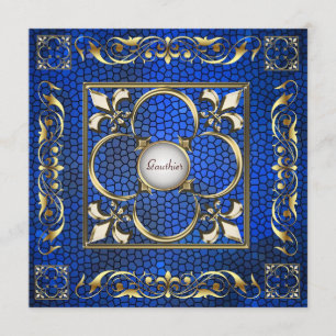 Emperor Fleur De Lis Sapphire Regency Invitation