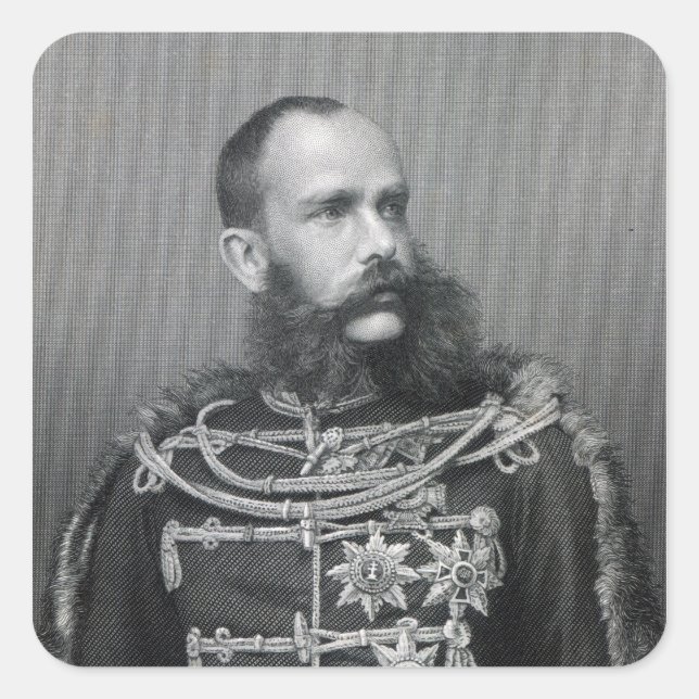 Emperor Franz Joseph I of Austria Square Sticker (Front)