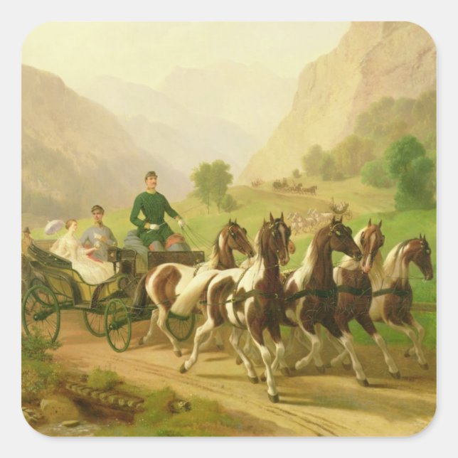 Emperor Franz Joseph I of Austria Square Sticker (Front)