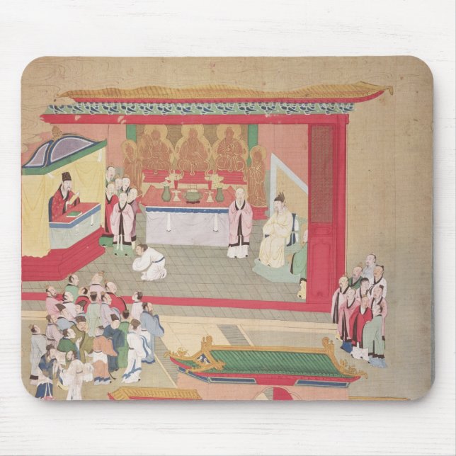 Emperor Hui Tsung  practising with the Buddhist Mouse Mat (Front)