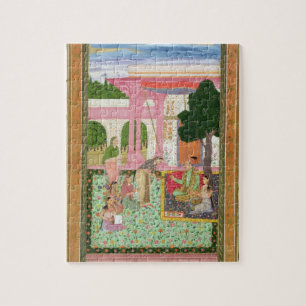 Emperor Jahangir (1569-1627) with his consort and Jigsaw Puzzle