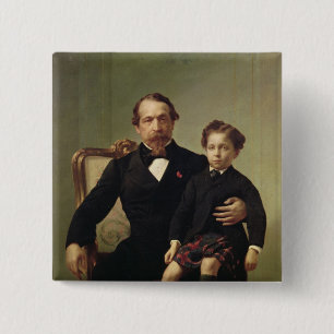 Emperor Louis-Napoleon Bonaparte and his son 15 Cm Square Badge