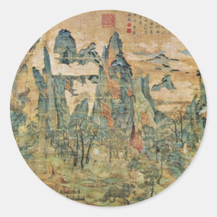 Emperor Ming Huang On A Visit To Shu By Li Chao-Ta Classic Round Sticker