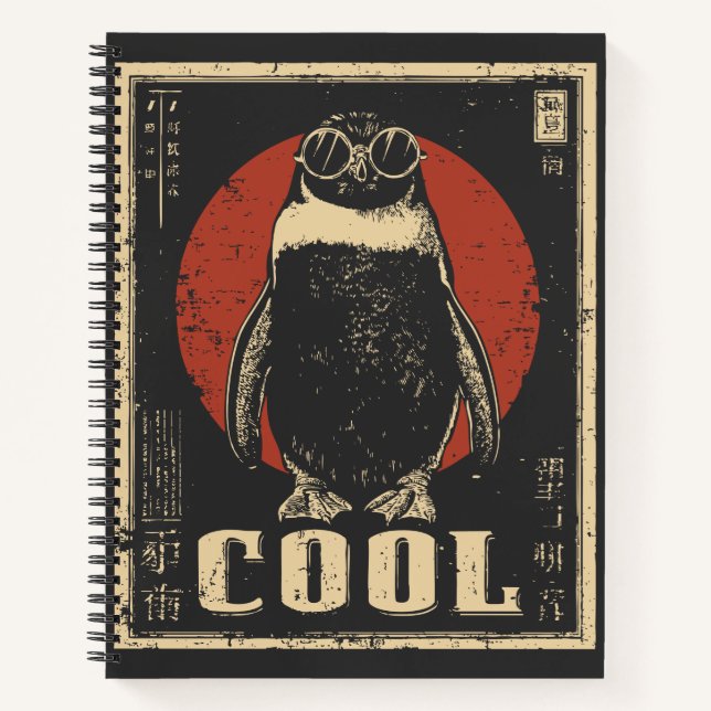 Emperor Penguin Antarctic Chill Design Notebook (Front)