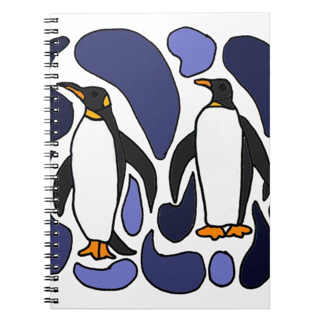 Emperor Penguin Art Abstract Design Notebook (Front)