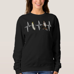 Emperor Penguin Bernese Mountain Dog Heartbeat Dog Sweatshirt