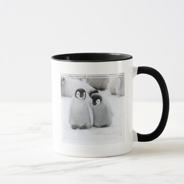 Emperor Penguin Chicks on Ice in Antarctica Mug (Right)