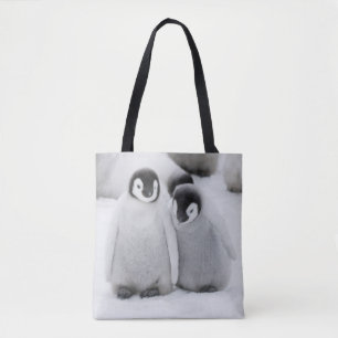 Emperor Penguin Chicks on Ice in Antarctica Tote Bag