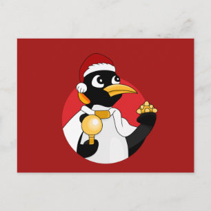Emperor penguin Christmas cartoon Postcard