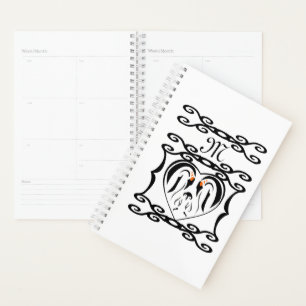Emperor Penguin Elegant Iron Monogram Planner