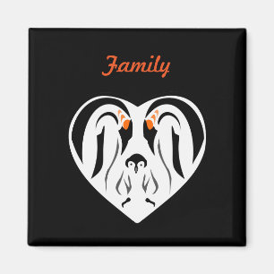 Emperor Penguin Family Love Heart Magnet