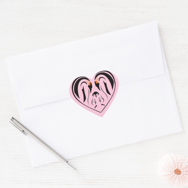 Emperor Penguin Family Part Two Heart Sticker (Envelope)