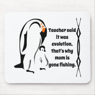 Emperor Penguin Father Standing with Son Mouse Mat