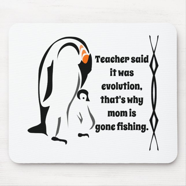 Emperor Penguin Father Standing with Son Mouse Mat (Front)