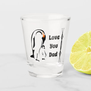 Emperor Penguin Father Standing with Son Shot Glass