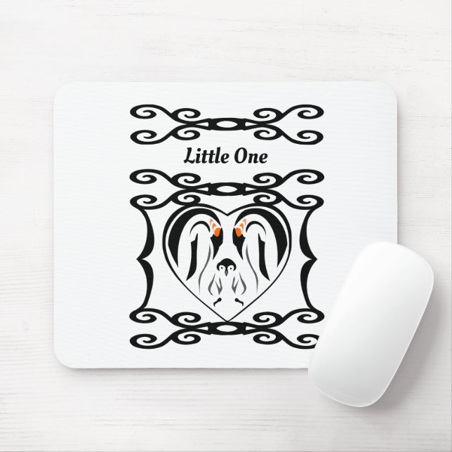 Emperor Penguin Forever Love Birds Mouse Mat (With Mouse)