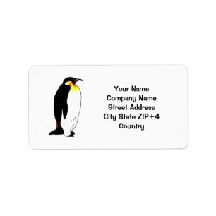 Emperor penguin return address label