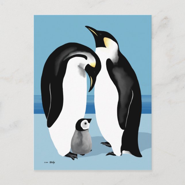 Emperor Penguin With Baby Chick Postcard (Front)