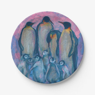 Emperor Penguins, Antarctic Birds Parents and Kids Paper Plate