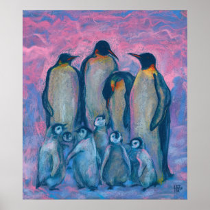 Emperor Penguins, Antarctic Birds Parents and Kids Poster