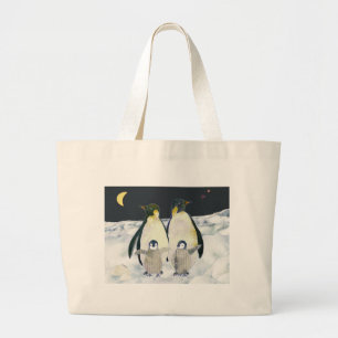 Emperor Penguins in the Antarctic Large Tote Bag