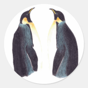 Emperor Penguins Round Stickers