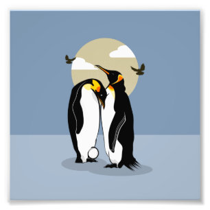Emperor Penguins with Egg Photo Print