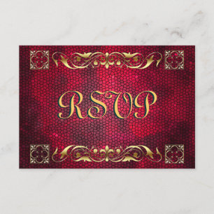 Emperor Red Stained Glass RSVP Card