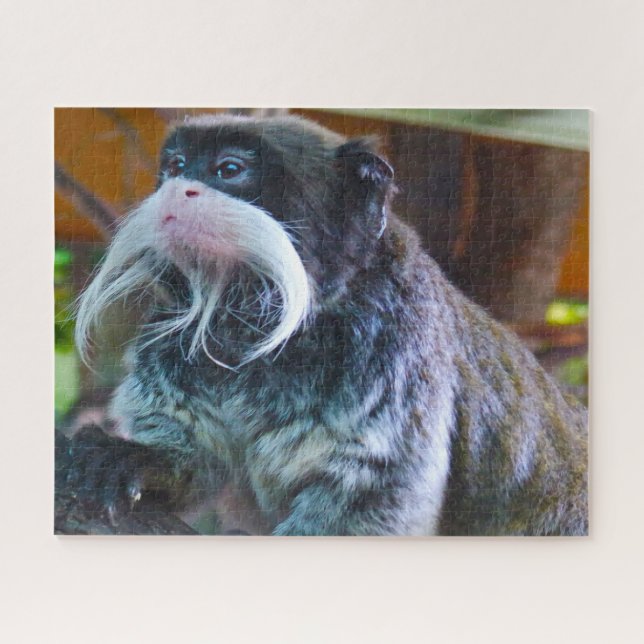 Emperor Tamarins Monkey. Jigsaw Puzzle (Horizontal)