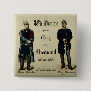 Emperor Wilhelm I and Prince Bismarck 15 Cm Square Badge