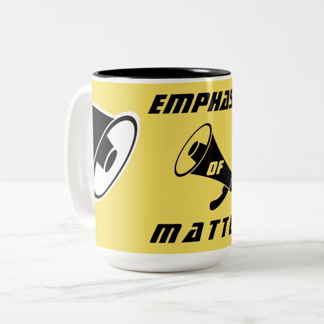 "Emphasis of Matter" Two-Tone Coffee Mug (Front Left)