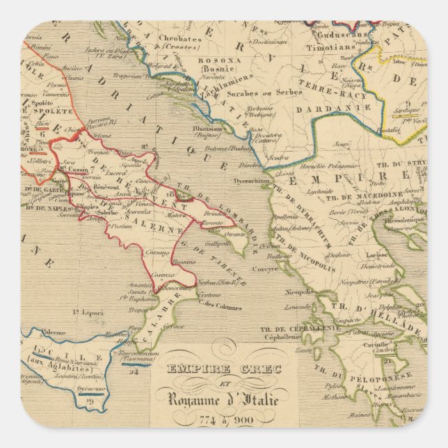 Empire Grec et Royaume d'Italie 774 a 900 Square Sticker (Front)