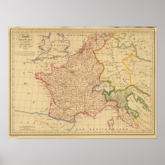 Empire Kingdom of France and Italy, 1812 Poster (Front)