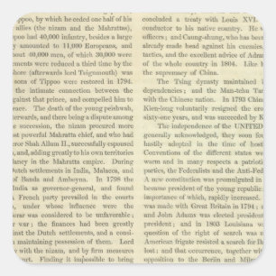 Empire of Napoleon Bonaparte 1811 AD Square Sticker