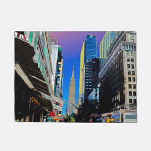 Empire Sate Building from 42nd St New York Poster  Doormat