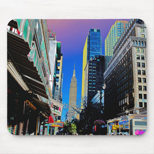 Empire Sate Building from 42nd St New York Poster  Mouse Mat (Front)