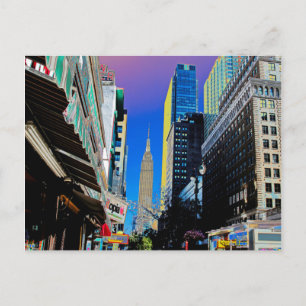 Empire Sate Building from 42nd St New York Poster Postcard