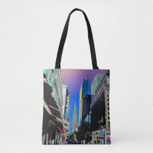 Empire Sate Building from 42nd St New York Poster Tote Bag