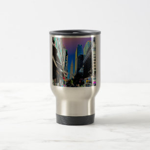 Empire Sate Building from 42nd St New York Poster Travel Mug