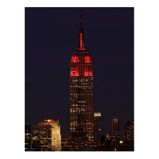 Empire State Building all in red Postcard