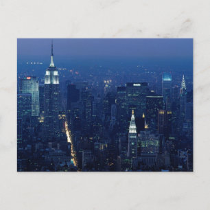 Empire State Building at Night, New York City Postcard