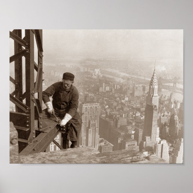 Empire State Building Construction - Vintage Photo Poster (Front)